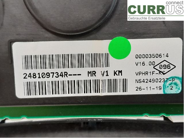DACIA DOKKER Bloc instruments / combiné 248092535R K9K-872