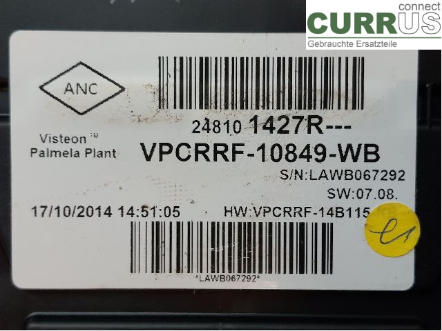 RENAULT CLIO IV   12-16 Instrument cluster / comb 248106164R H5F-403