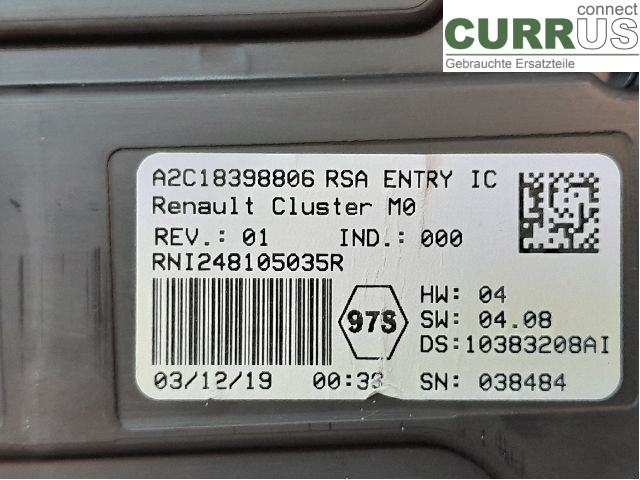 RENAULT MASTER III  15-20 Instrument cluster / comb 248096232R M9T-716