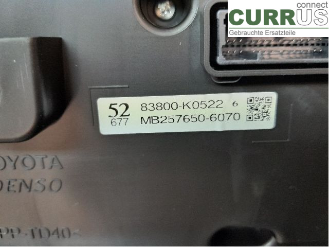 TOYOTA YARIS  20- Instrument cluster / comb 83800-K0522 M15A-FXE