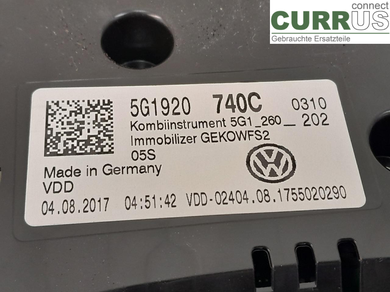 VW GOLF / E-GOLF VII   13-20 Instrument cluster / comb 5G1920740C CHZC