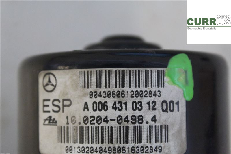 MB C (203)       00-07 ABS Hydraulic unit A0064310312 1,8 Kompressor