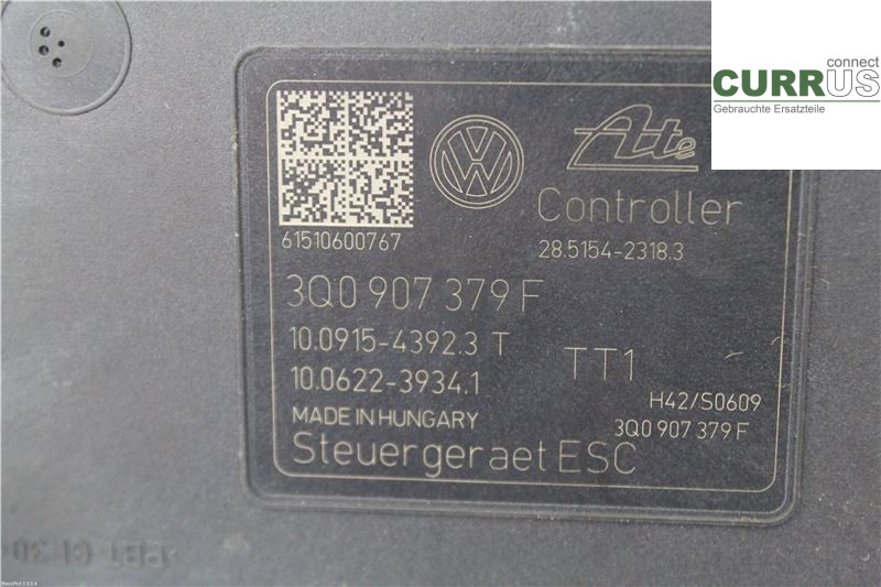 VW GOLF SPORTSVAN 15-20 ABS hydraulisk enhed 3Q0614517F 1,4 TSI