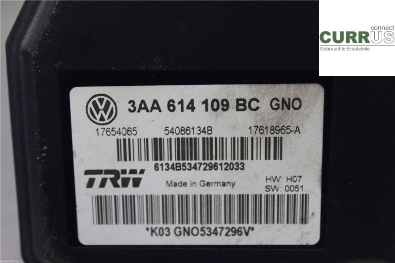 VW PASSAT  11-14 ABS-Hydraulikeinheit 3AA614109BC 2.0 TDI