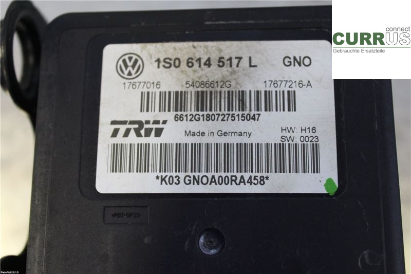 VW UP! / E-UP! ABS Hydraulic unit 1S0614517L 1,0 MPI