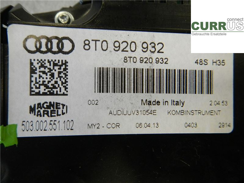 AUDI A5  07-16 Bloc instruments / combiné 8T0920932 2,0 TDI