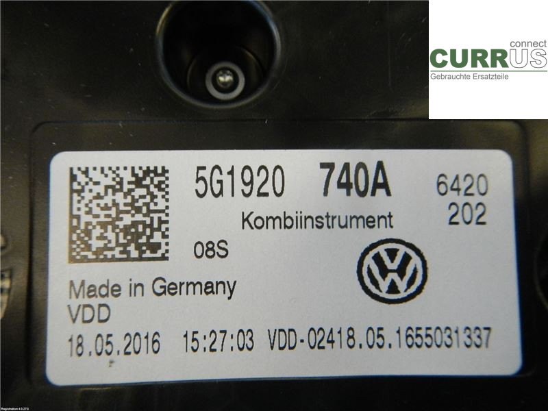 VW GOLF / E-GOLF VII   13-20 Instrument cluster / comb 5G1920740A 1,2 TSI