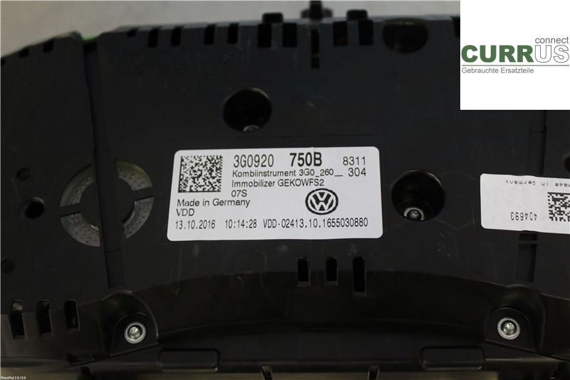 VW PASSAT  15-19 Instrumentenkombination 3G0920750B 2,0 TSI