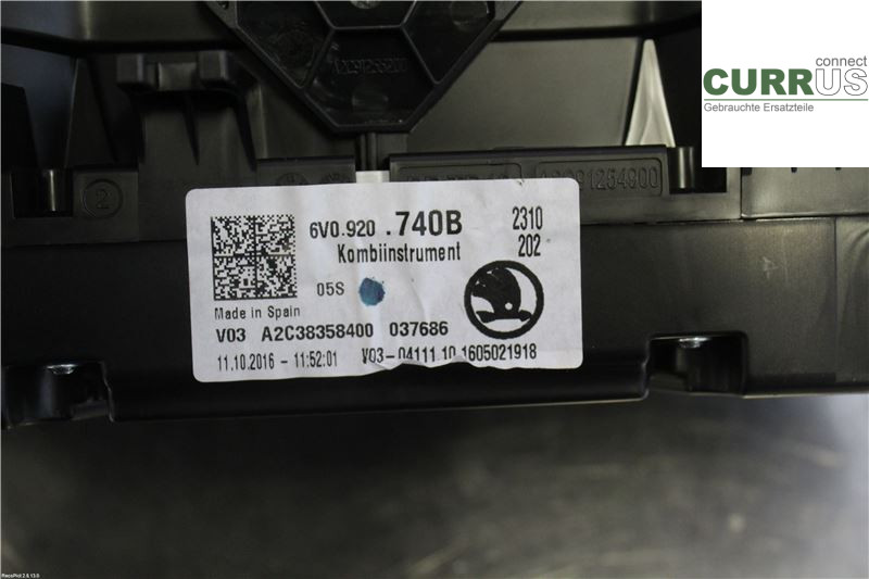 SKODA FABIA  15- Instrumentkam 6V0920740B 1,2 TSI