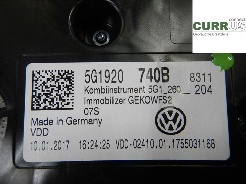 VW GOLF / E-GOLF VII   13-20 Instrument cluster / comb 5G1920740B 1,8 TSI