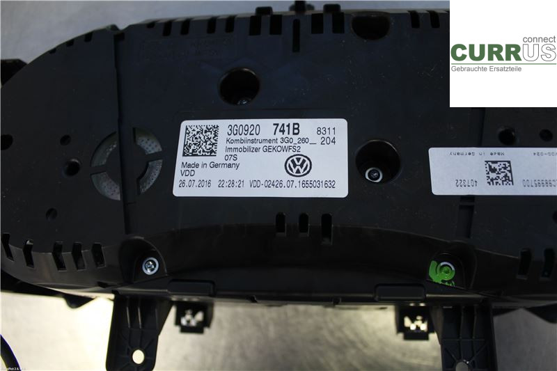 VW PASSAT  15-19 Instrumentpanel / kombiinstrument 3G0920741B 2,0 TDI