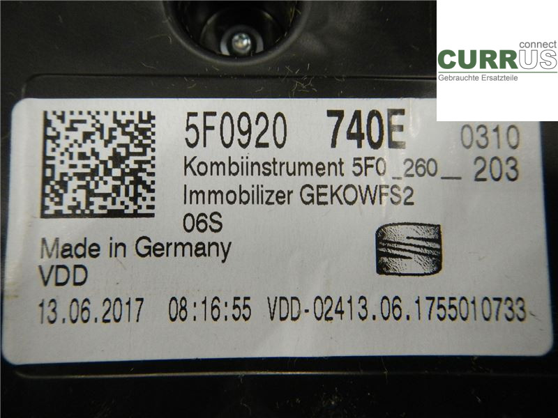 SEAT LEON   13-20 Instrumentenkombination 5F0920740E 1,2 TSI