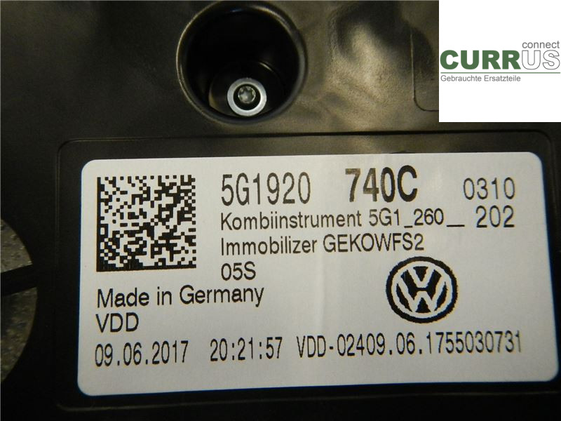 VW GOLF / E-GOLF VII   13-20 Instrument cluster / comb 5G1920740C CHZC