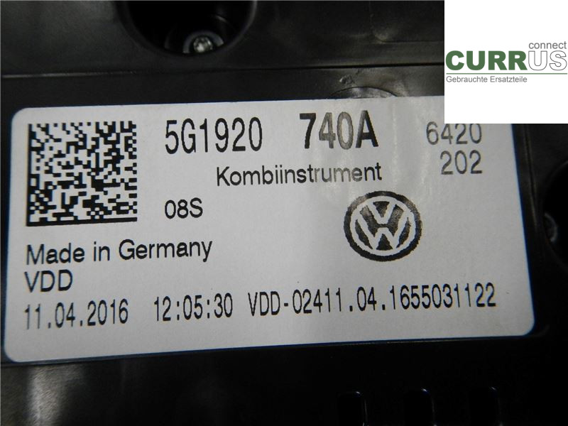 VW GOLF / E-GOLF VII   13-20 Instrument cluster / comb 5G1920740A CYVB