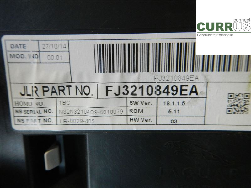 LAND ROVER EVOQUE  L538  11-18 Instrument cluster / comb FJ3210849EA 2.2 SD4