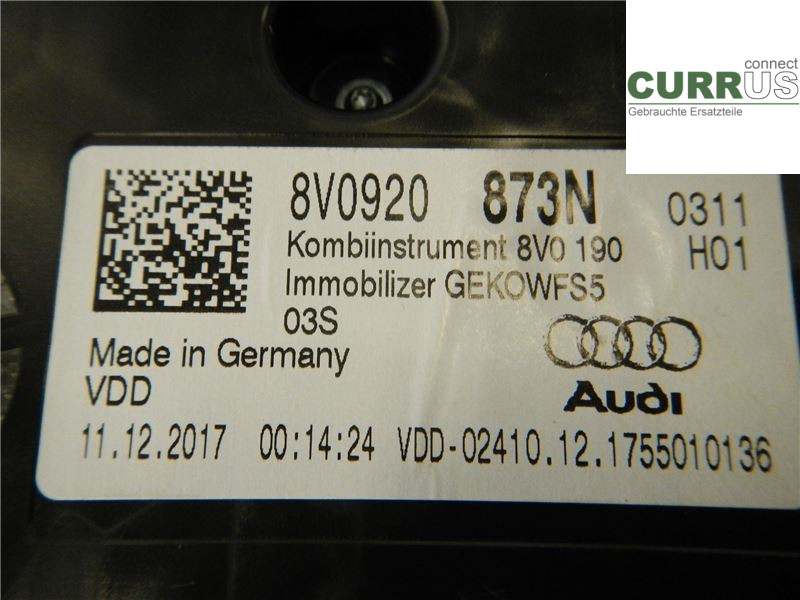 AUDI A3/S3 8V  13-20 Instrumentenkombination 8V0920873N DADA
