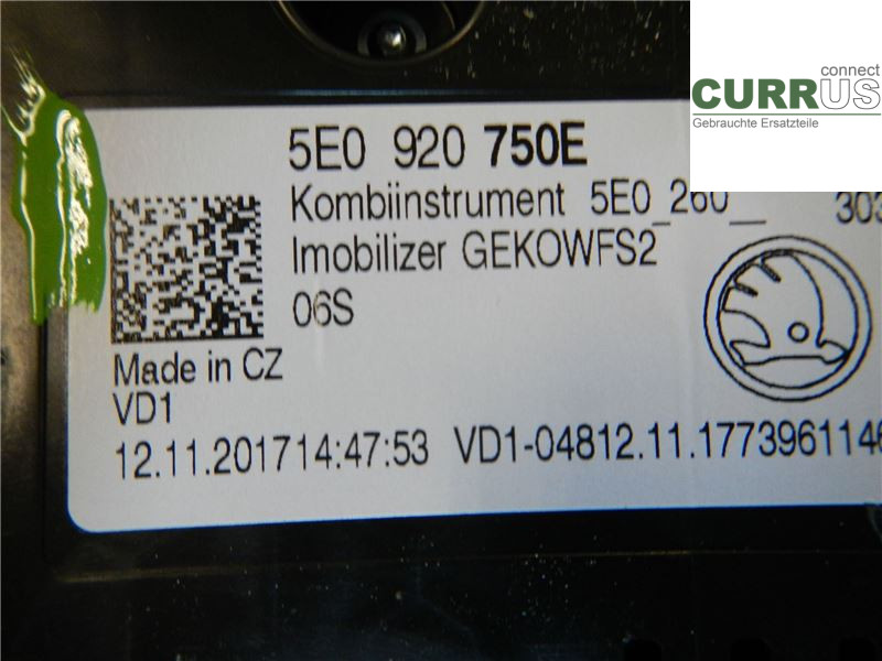 SKODA OCTAVIA  13-20 Instrument cluster / comb 5E0920750E DADA
