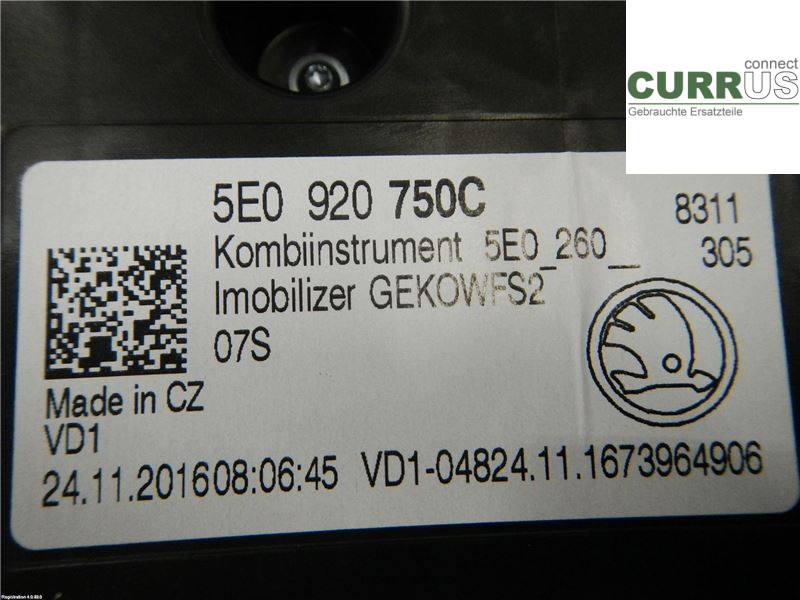 SKODA OCTAVIA  13-20 Instrumentenkombination 5E0920750C CHZD