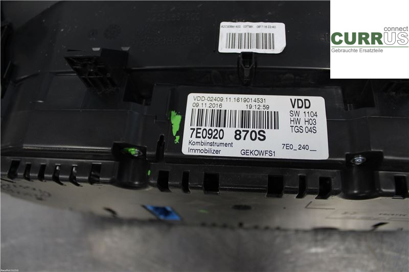 VW TRANSP/CARAVELLE 16- Instrumentenkombination 7E0920870SX CXHA