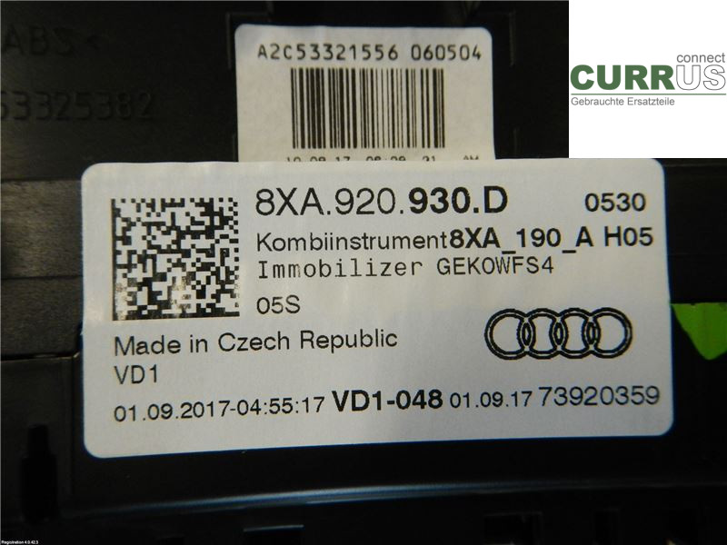 AUDI A1   19- Instrument cluster / comb 8XA920930D CHZB