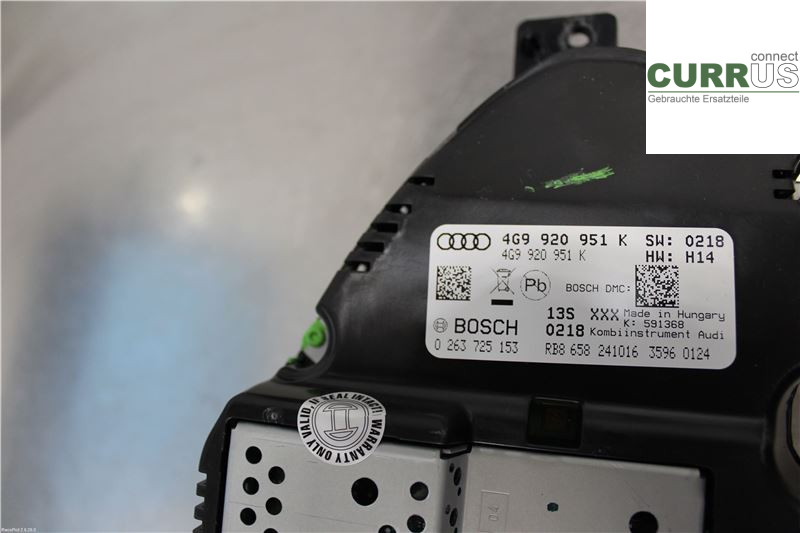 AUDI A6 ALLROAD 4G  12-18 Instrument cluster / comb 4G9920951K CZVA