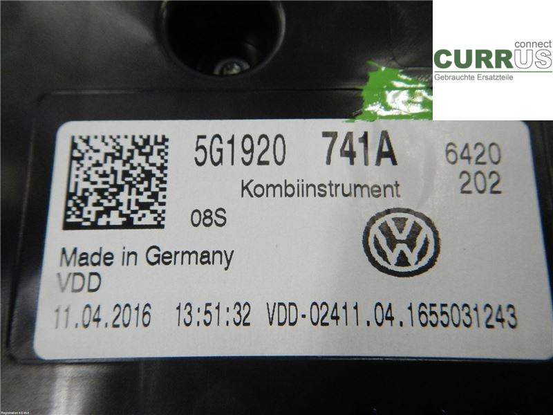 VW GOLF / E-GOLF VII   13-20 Instrument cluster / comb 5G1920741A 2.0 CRLB