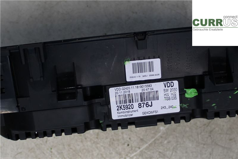 VW CADDY 16-20 Instrument cluster / comb 2K5920876JX 1,2L CYVC
