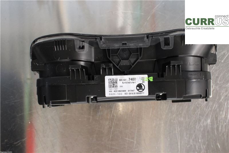 SKODA FABIA  15- Instrument cluster / comb 6V0920740D 1,0L DKRC