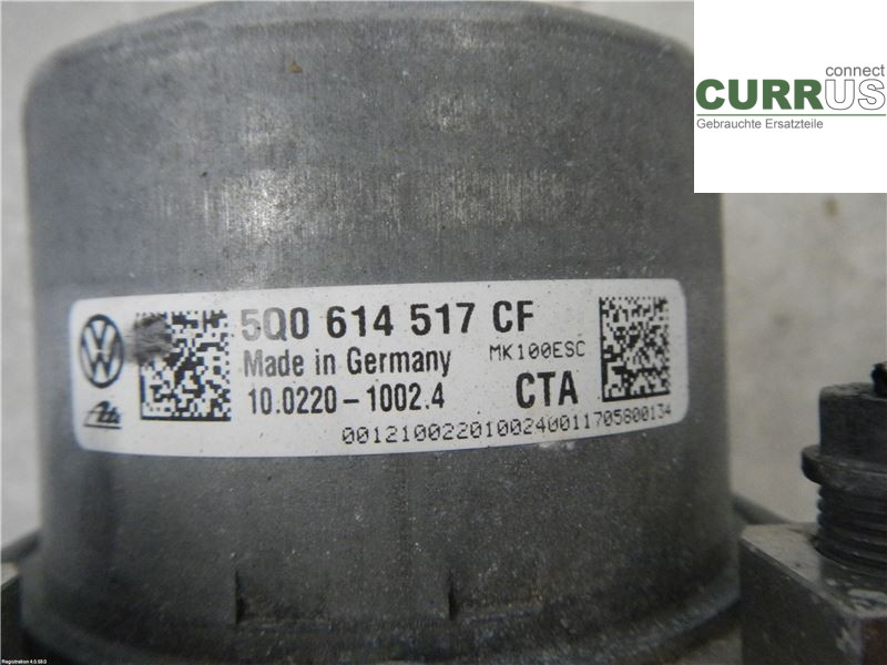 VW GOLF / E-GOLF VII   13-20 ABS Hydraulic unit 5Q0614517CFBEF 2,0L DJHA