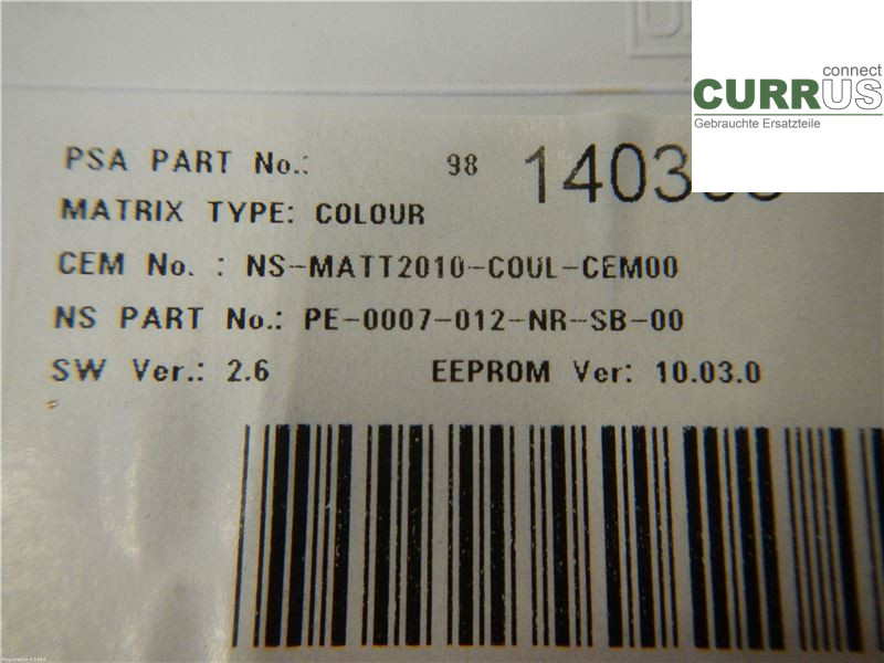 PEUGEOT 508  11-18 Instrumentenkombination 9822725580 2.0L DW10FC