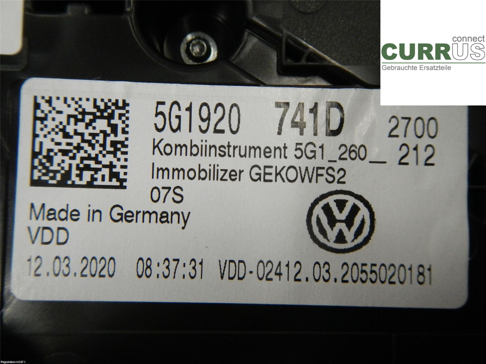 VW GOLF / E-GOLF VII   13-20 Instrument cluster / comb 5G1920741D 2.0L DJGA