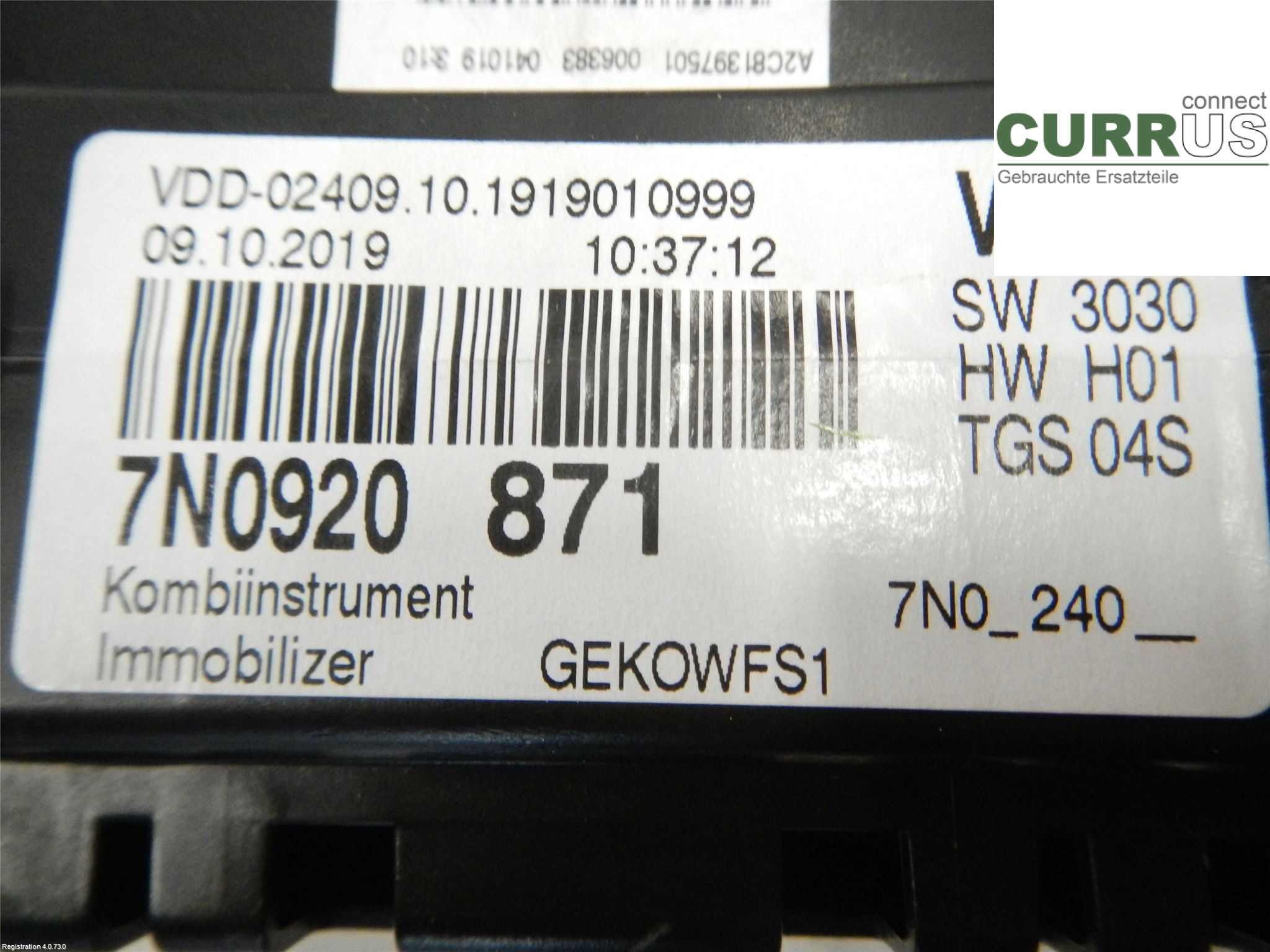 VW SHARAN      11- Instrumentkam 7N0920871X 2.0L DLUB