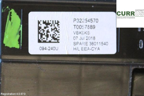 VOLVO XC40 18- Instrumentenkombination 36010422 2.0L D4204T16