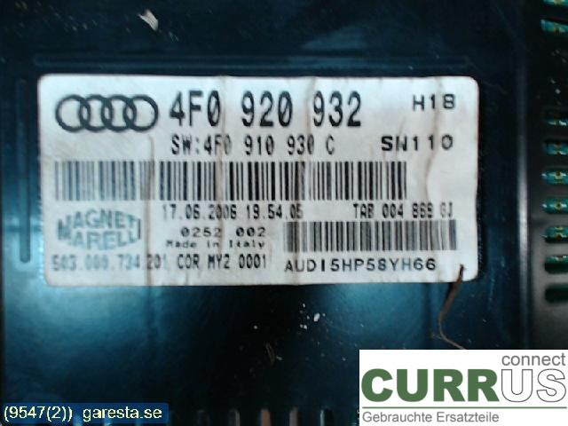 AUDI ALLROAD    06-11 Instrument cluster / comb 4F0920932 3,0TDI 171KW AS