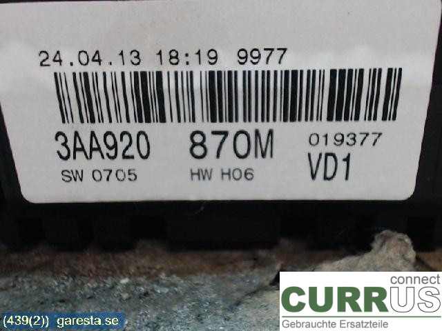 VW PASSAT  11-14 Zestaw wskaźników / liczników 3AA920870M 2,0D CFGC