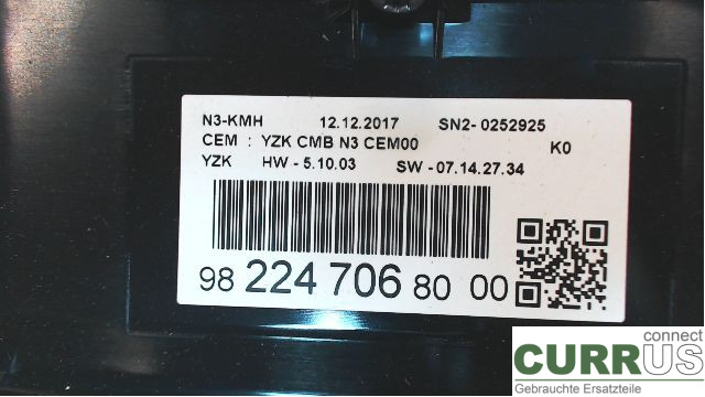 TOYOTA PROACE II  16- Instrument cluster / comb  3WZ-HV
