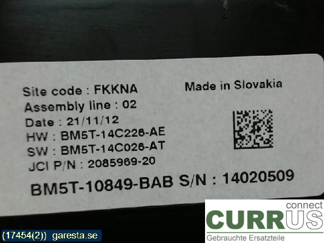 FORD FOCUS  11-14 Instrument cluster / comb BM5T-10849-BAB 1.6 FLEX 88KW