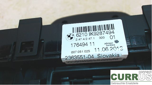 BMW 3 F30/F31/F80    12-19 Instrument cluster / comb 62106805226 1,8D N47-D20C