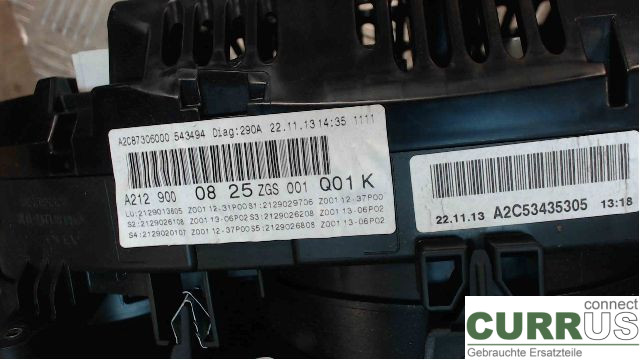 MB E-KLASS (W212) 09-16 Instrumentpanel / kombiinstrument  OM651.924