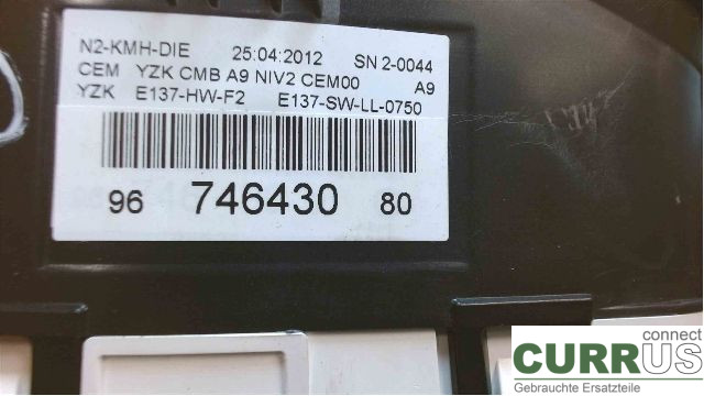 PEUGEOT 208 12-15 Instrument cluster / comb  8HR 1,4HDI