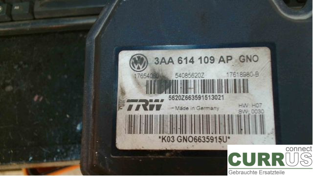 VW PASSAT  11-14 ABS-Hydraulikeinheit 3AA 614 109 BM CDGA 1,4 TSI
