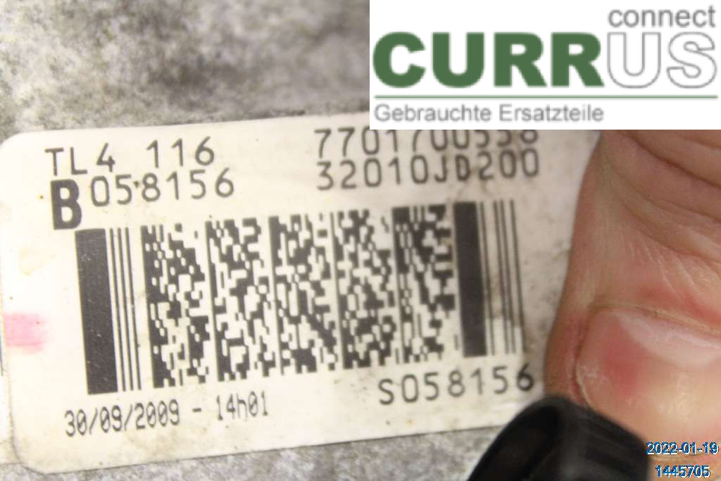 NISSAN QASHQAI+2  08-10 Gearbox (6-speed) 3201000Q4G 2,0 MR20DE