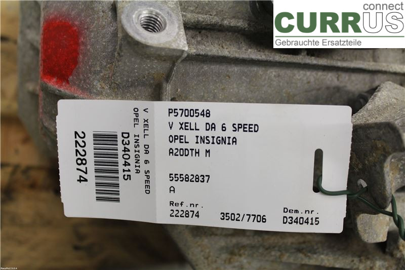 OPEL INSIGNIA  09-16 Gearbox (6-speed) 95521097 A20DTH