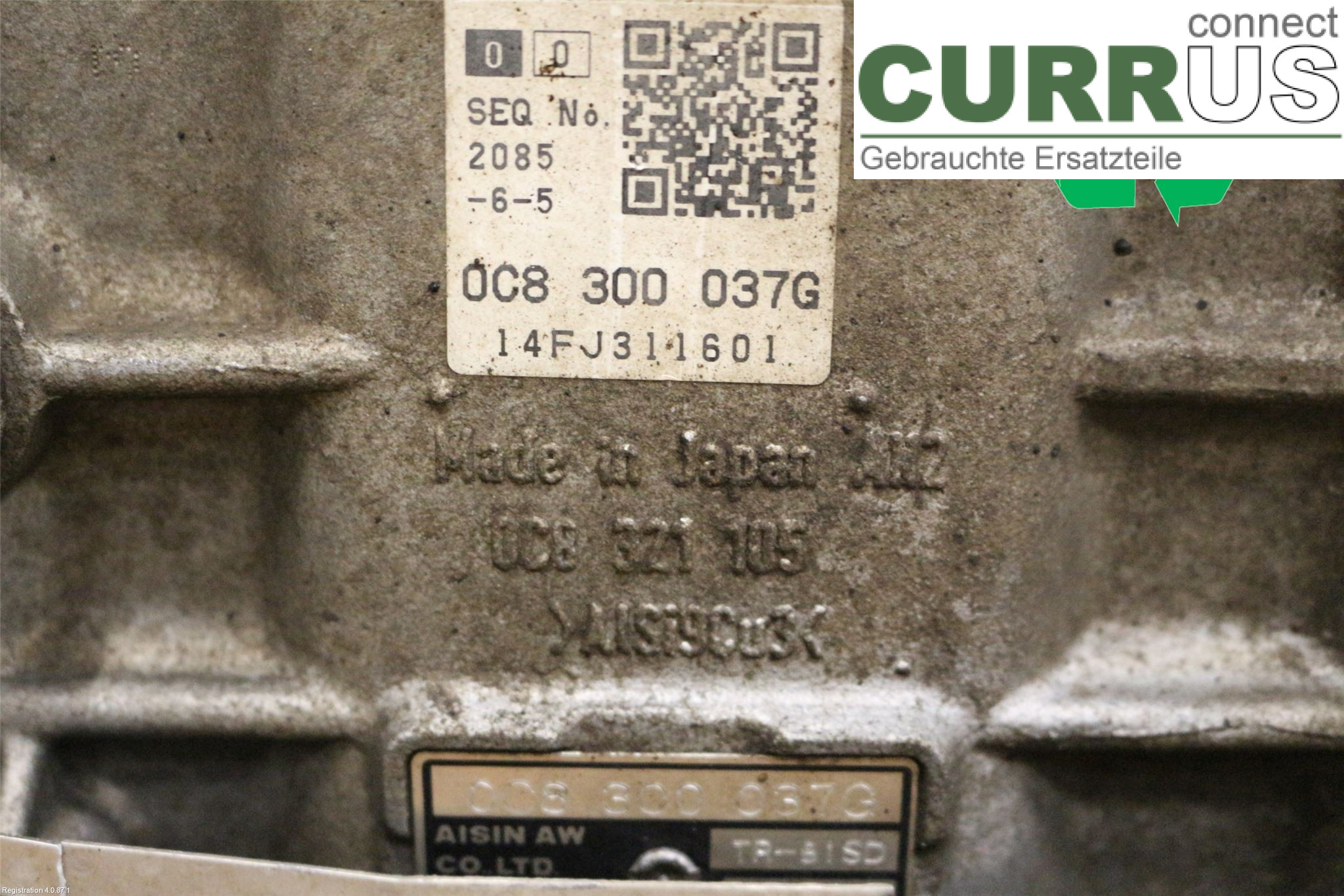 AUDI Q7/SQ7 Gearkasse Automatisk 0C8300037GX CJMA