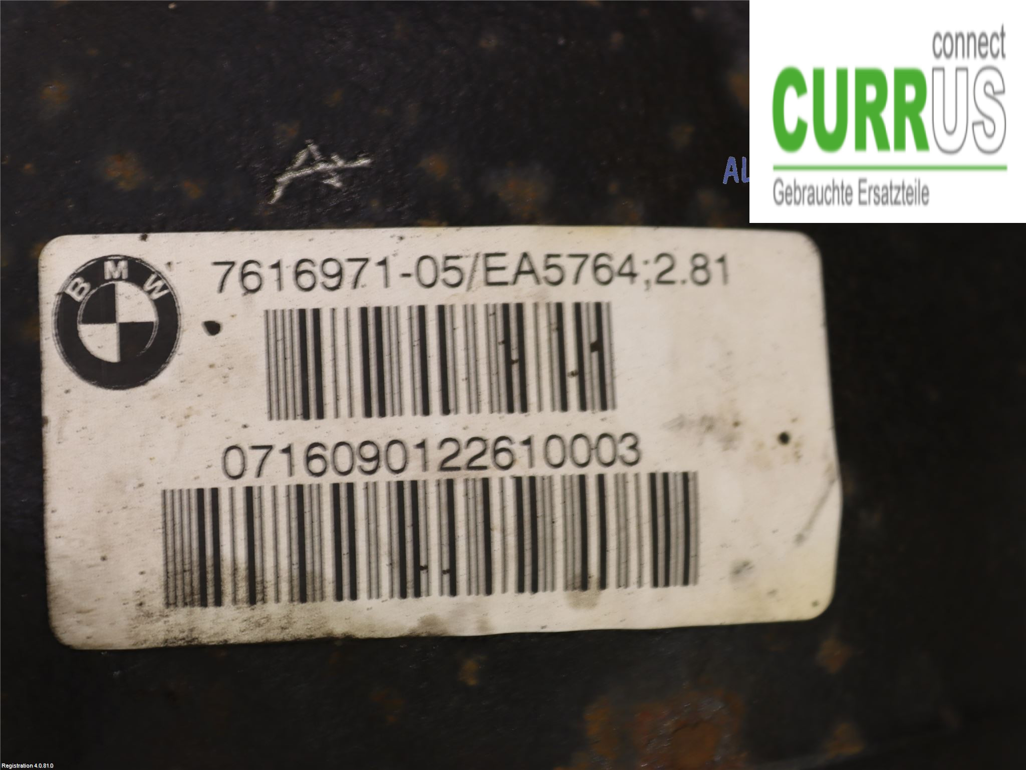 BMW 1 F20/F21   11-19 Differential 33107616972 B38-B15A
