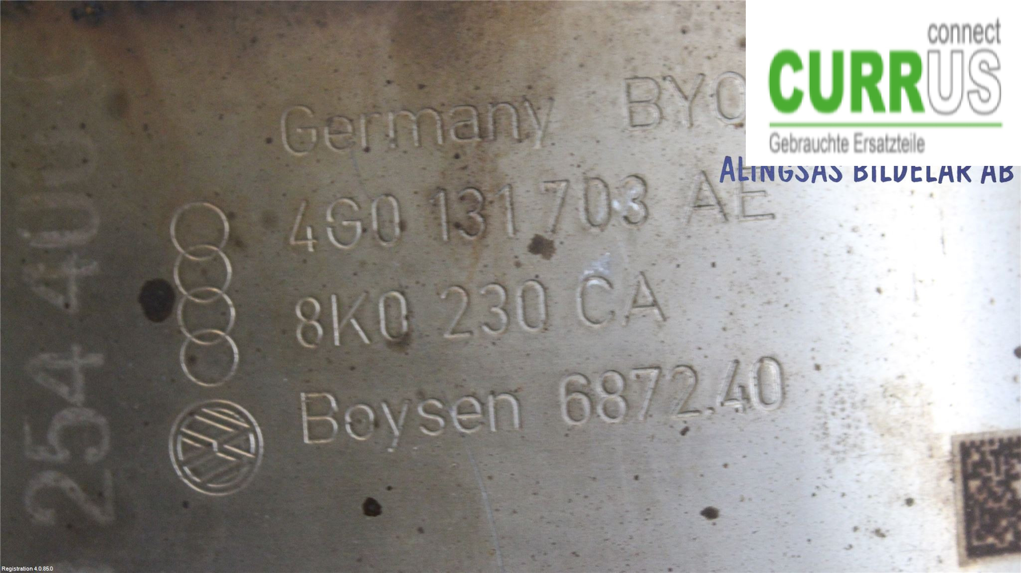 AUDI A4  12-15 Catalyst 4G0 254 400 LX CSUA