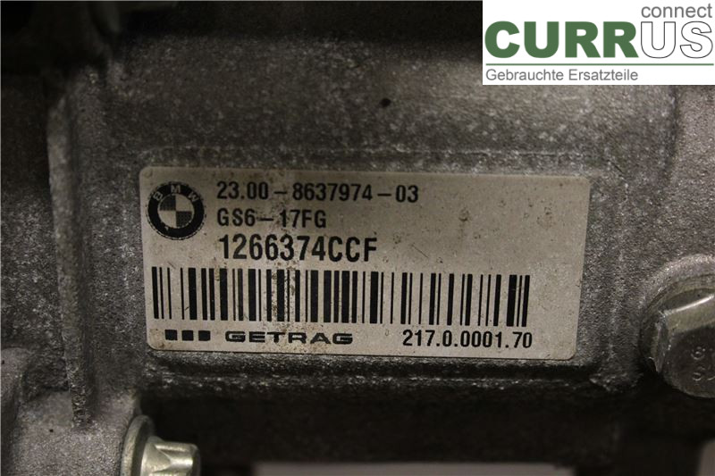 BMW 1 F20/F21   11-19 Gearbox (6-speed) 23 00 8 637 974	 B38M