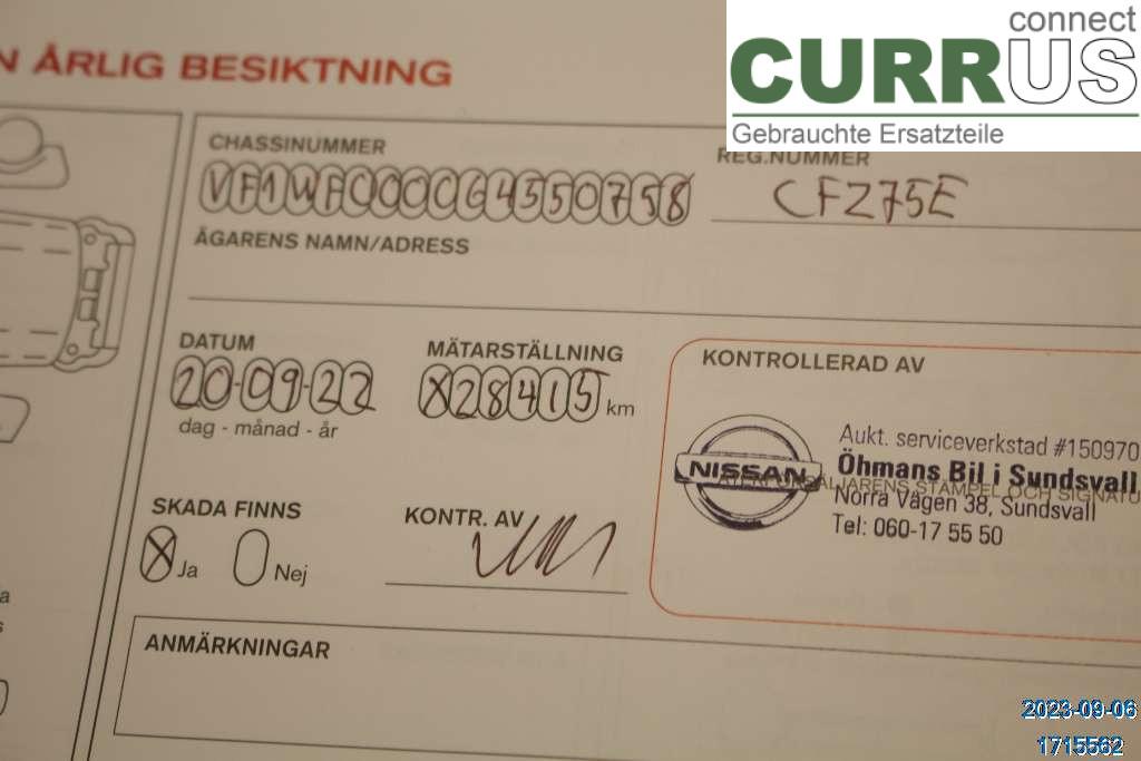 NISSAN NV250 20-22 Motor 1010201Q3E 1,5 DCI
