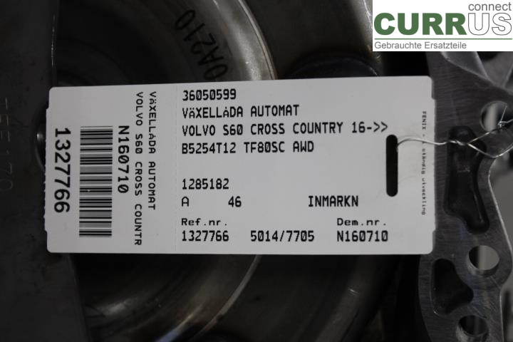 VOLVO S60 CROSS COUNTRY  16-19 Gearbox (Automatic) 36050599 B5254T12