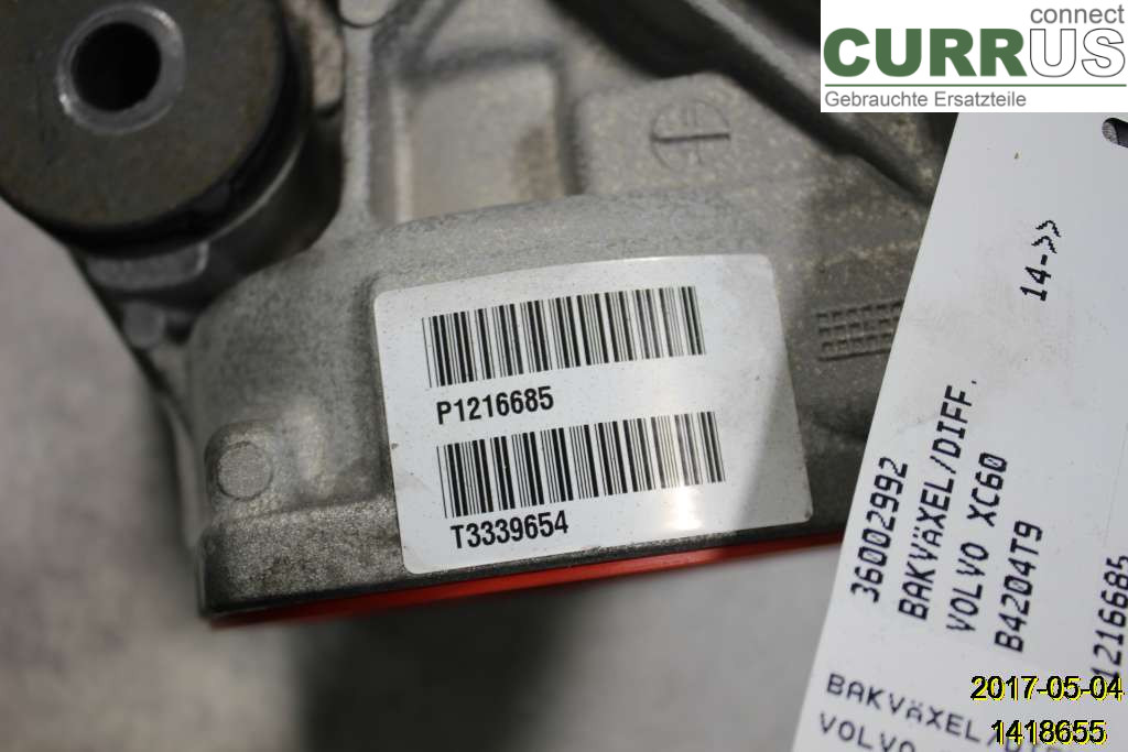 VOLVO XC60  14-17 Differential 36002992 B4204T9